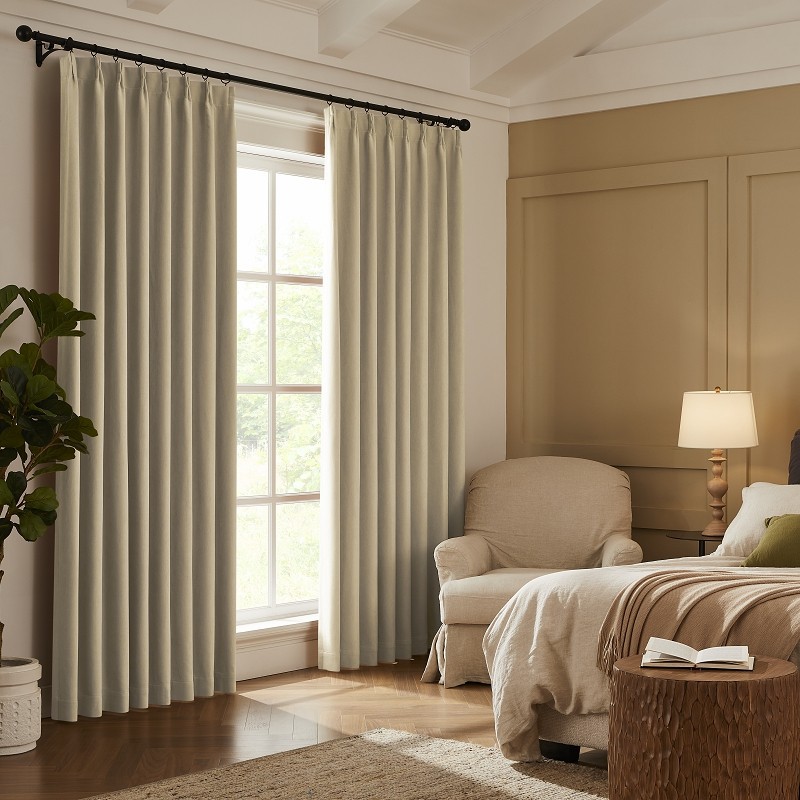 Cream White Velvet Chenille Blackout Curtain Fabrics best