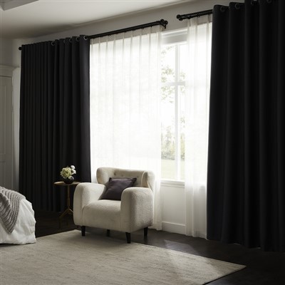 Dûnker dûbel-sided katoenen en linnen ferljochtingsgerdyn